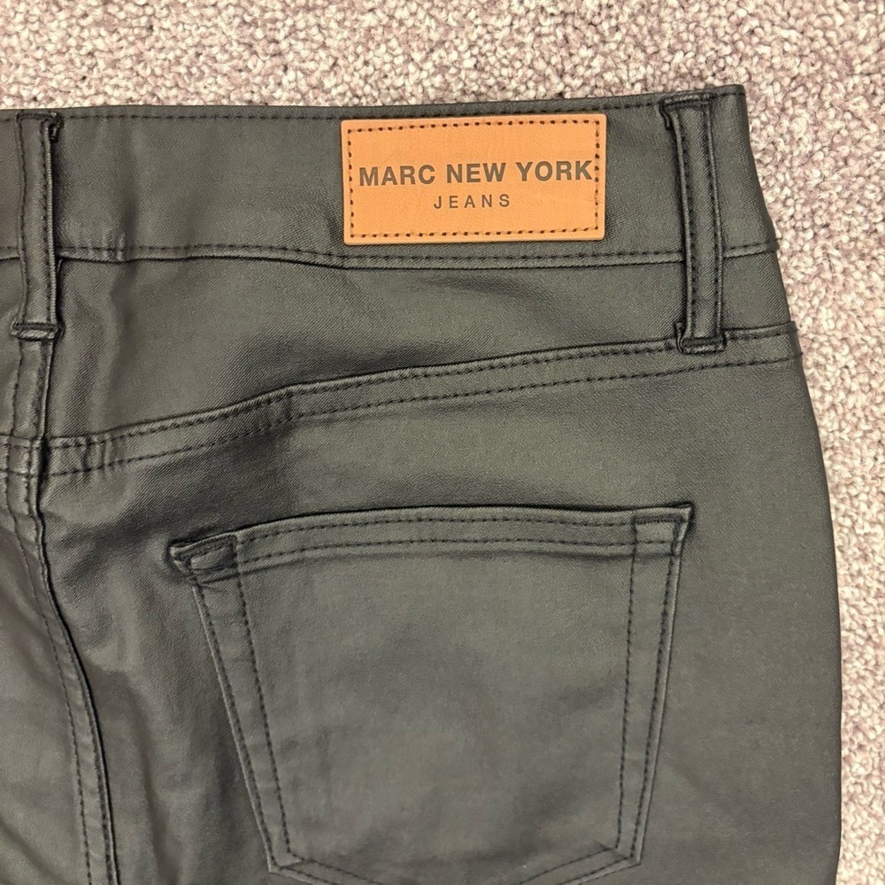 Marc New York Women's Skinny Ankle Jeans Size 12 Black Coated High Rise NWT $79 - Picture 7 of 16